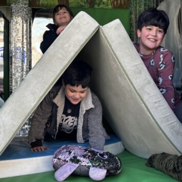 brothers build a den with the convertible play sofa